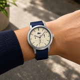 Lacoste Metro White Dial Blue Textile Strap Watch for Men - 2010875 Authentic Buy Shop Now