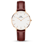 Daniel Wellington Petite St Mawes White Dial Brown Leather Strap Watch For Women - DW00100175 Authentic Buy Shop Now