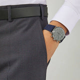 Emporio Armani Aviator Quartz Grey Dial Blue Fabric Strap Watch For Men - AR11144 Authentic Buy Shop Now