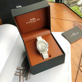 Coach Preston White Dial White Steel Strap Watch for Women - 14503464 Authentic Buy Shop Now
