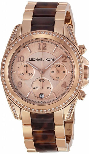 Michael Kors Blair Rose Gold Dial Two Tone Steel Strap Watch For Women - MK5859 Authentic Buy Shop Now