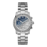 Guess Confetti Diamonds Blue Dial Silver Steel Strap Watch for Women - W0774L6 Authentic Buy Shop Now