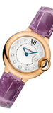 Cartier Ballon Bleu Diamonds White Dial Pink Leather Strap Watch for Women - WE902050 Authentic Buy Shop Now