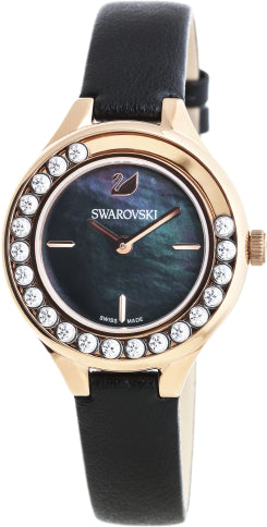 Swarovski Lovely Crystals Analog Black Dial Black Leather Strap Watch for Women - 5301877 Authentic Buy Shop Now