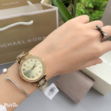 Michael Kors Sofie Quartz Gold Dial Gold Steel Strap Watch For Women - MK3881 Authentic Buy Shop Now