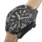 Tag Heuer Aquaracer 300 Calibre 5 Automatic Black Dial Brown Nylon Strap Watch for Men - WAY208C.FC6383 Authentic Buy Shop Now