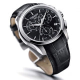 Tissot T Classic Couturier Chronograph Black Dial Black Leather Strap Watch For Men - T035.617.16.051.00 Authentic Buy Shop Now