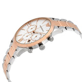 Emporio Armani Giovanni Chronograph Quartz White Dial Two Tone Steel Strap Watch For Men - AR11209 Authentic Buy Shop Now