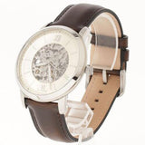 Fossil Neutra Automatic Skeleton White Dial Brown Leather Strap Watch for Men - ME3184 Authentic Buy Shop Now