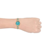 Michael Kors Petite Runway Mercer Blue Dial Gold Steel Strap Watch For Women - MK6673 Authentic Buy Shop Now