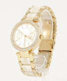 Michael Kors Parker Analog Gold Dial Gold Steel Strap Watch For Women - MK6833 Authentic Buy Shop Now