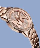 Michael Kors Ritz Analog Crystals Silver Dial Rose Gold Steel Strap Watch for Women - MK6863 Authentic Buy Shop Now