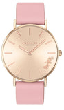 Coach Perry Rose Gold Dial Pink Leather Strap Watch for Women - 14503332-C Authentic Buy Shop Now