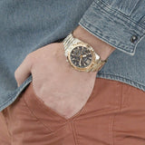 Guess Commander Chronograph Blue Dial Two Tone Steel Strap Watch for Men - GW0056G5 Authentic Buy Shop Now
