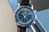Breitling Navitimer B01 Chronograph 41 Blue Dial Black Leather Strap Watch for Men - AB0139241C1P1 Authentic Buy Shop Now