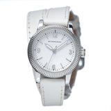Burberry Utilitarian White Dial White Leather Strap Watch for Women - BU7846 Authentic Buy Shop Now