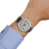 Tissot PRC 200 Chronograph Silver Dial Brown Leather Strap Watch For Men - T055.417.16.037.00 Authentic Buy Shop Now