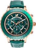 Swarovski Octea Lux Chrono Emerald Green Dial Green Leather Strap Watch for Women - 5452498 Authentic Buy Shop Now