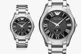 Emporio Armani Valente Quartz Black Dial Silver Steel Strap Watch For Men - AR11086 Authentic Buy Shop Now