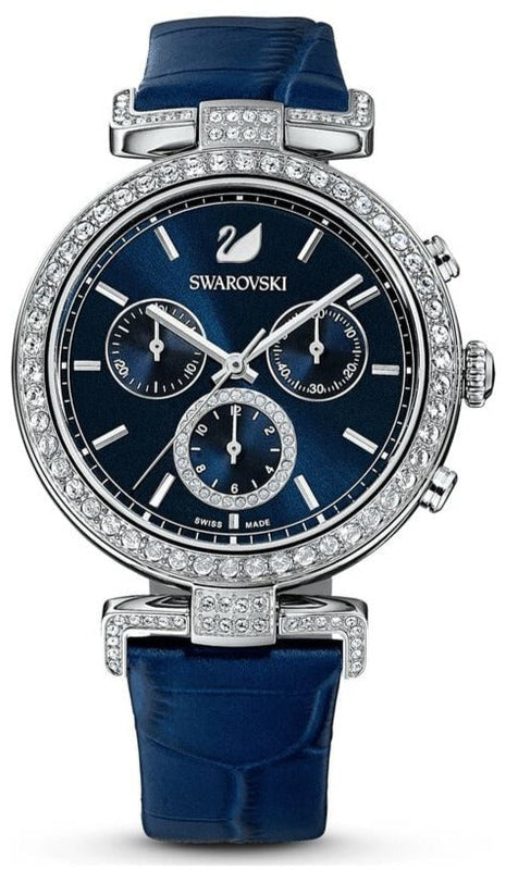 Swarovski Era Journey Blue Dial Blue Leather Strap Watch for Women - 5479239 Authentic Buy Shop Now