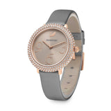 Swarovski Crystal Frost Grey Dial Grey Leather Strap Watch for Women - 5484067 Authentic Buy Shop Now