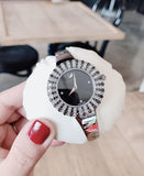 Swarovski Crystal Rose Black Dial Silver Steel Strap Watch for Women - 5484076 Authentic Buy Shop Now