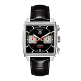 Tag Heuer Monaco Automatic Chronograph Black Dial Black Leather Strap Watch for Men - CBL2113.FC6177 Authentic Buy Shop Now