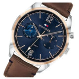 Tommy Hilfiger Deacan Blue Dial Brown Leather Strap Watch for Men - 1791549 Authentic Buy Shop Now