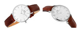 Daniel Wellington Classic Petite St Mawes White Dial Brown Leather Strap Watch For Women - DW00100187 Authentic Buy Shop Now