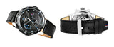 Tommy Hilfiger Trent Chronograph Quartz Black Dial Black Leather Strap Watch For Men - 1791810 Authentic Buy Shop Now
