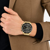 Lacoste Neoheritage Chronograph Black Dial Gold Mesh Strap Watch for Men - 2011254 Authentic Buy Shop Now
