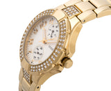 Guess Mini Prism Diamonds White Dial Gold Steel Strap Watch for Women - W15072L1 Authentic Buy Shop Now