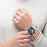 Tommy Hilfiger Keagan Blue Dial Silver Steel Strap Watch for Men - 1791293 Authentic Buy Shop Now