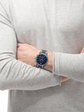 Emporio Armani Renato Chronograph Quartz Blue Dial Grey Steel Strap Watch For Men - AR2505 Authentic Buy Shop Now