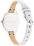 Calvin Klein Rebel White Dial White Leather Strap Watch for Women - K8P231L6 Authentic Buy Shop Now