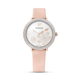 Swarovski Crystal Quartz Pink Dial Pink Leather Strap Watch for Women - 5575217 Authentic Buy Shop Now