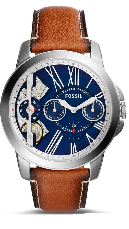 Fossil Grant Twist Multifunction Blue Dial Brown Leather Strap Watch for Men - ME1161 Authentic Buy Shop Now