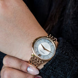 Swarovski Crystalline Chic Analog Silver Dial Rose Gold Steel Strap Watch for Women - 5544590 Authentic Buy Shop Now