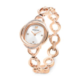 Swarovski Crystal Flower Silver Dial Rose Gold Steel Strap Watch for Women - 5547626 Authentic Buy Shop Now