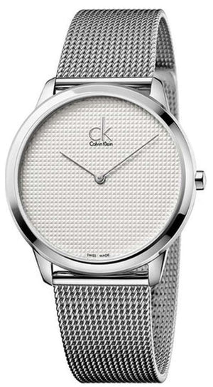 Calvin Klein Minimal White Dial Silver Mesh Bracelet Watch for Women - K3M2212Y Authentic Buy Shop Now
