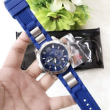 Guess Sport Multifunction Blue Dial Blue Rubber Strap Watch For Men - W0167G3 Authentic Buy Shop Now