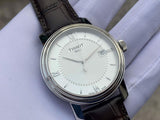 Tissot T Classic Bridgeport Silver Dial Brown Leather Strap Watch For Men - T097.410.16.038.00 Authentic Buy Shop Now