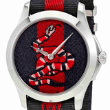 Gucci Le Marche Des Merveilles Blue Red Dial Blue Red Nylon Strap Unisex Watch - YA126493 Authentic Buy Shop Now