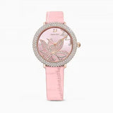 Swarovski Crystal Quartz Pink Dial Pink Leather Strap Watch for Women - 5575217 Authentic Buy Shop Now