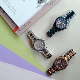 Fossil Perfect Boyfriend Multifunction Brown Dial Two Tone Steel Strap Watch for Women - ES4284 Authentic Buy Shop Now
