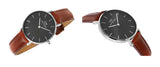 Daniel Wellington Classic Petite Bristol Black Dial Brown Leather Strap Watch For Women - DW00100177 Authentic Buy Shop Now