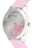 Guess Crush Crystals Silver Dial Pink Rubber Strap Watch for Women - W1223L1 Authentic Buy Shop Now