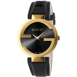 Gucci Interlocking Special Edition Grammy Black Dial Black Leather Strap Watch For Men - YA133208 Authentic Buy Shop Now