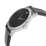 Movado Museum Black Dial Black Leather Strap Watch For Men - 2100002 Authentic Buy Shop Now