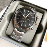 Fossil Townsman Chronograph Grey Dial Silver Steel Strap Watch for Men - FS5407 Authentic Buy Shop Now